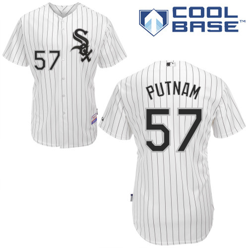 Zach Putnam #57 MLB Jersey-Chicago White Sox Men's Authentic Home White Cool Base Baseball Jersey